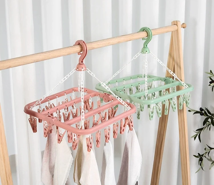 FS201 Clothes Hanger Plastic Storage Rack Wardrobe Neatening Clothing Organizer Coat Hook Clothespin Party Home Decoration