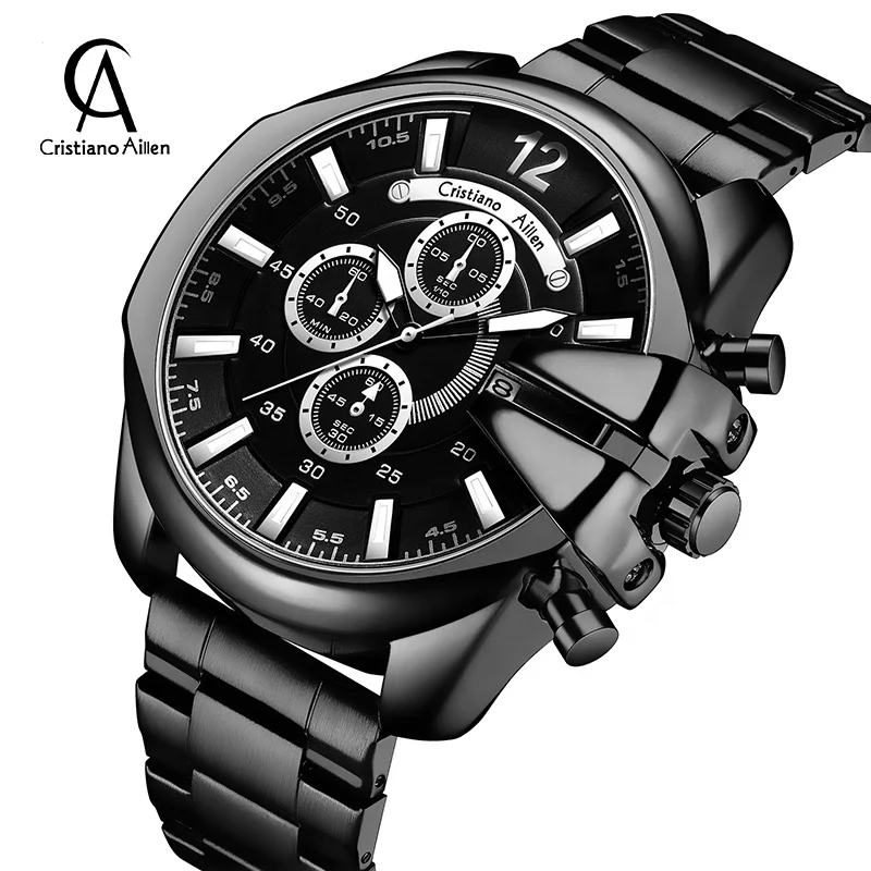 Cristiano Aillen CA0832G Brand Fashion Quartz Custom Design Wrist Man Watch 6-pointer multifunctional business watch
