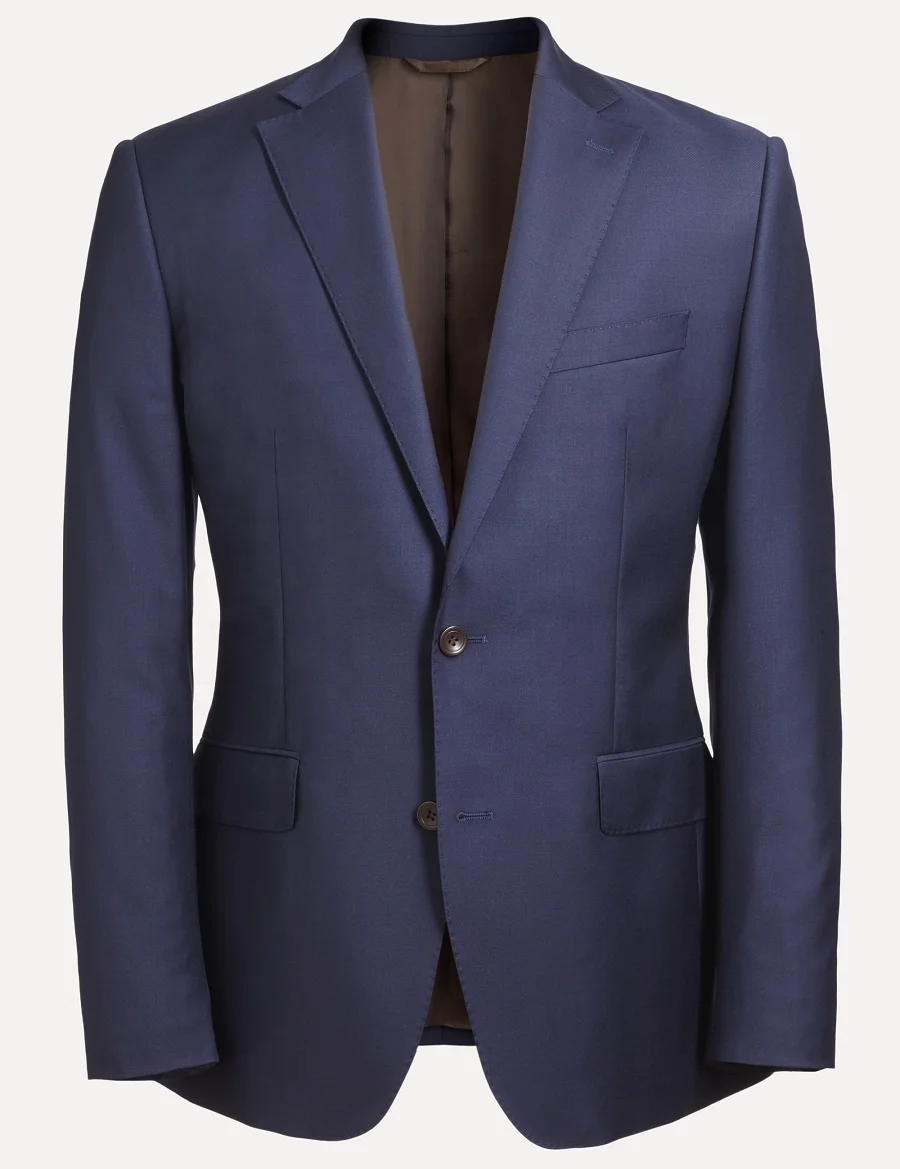 Classical 2 pieces office formal business uniform custom mens navy blue pant and blazer set