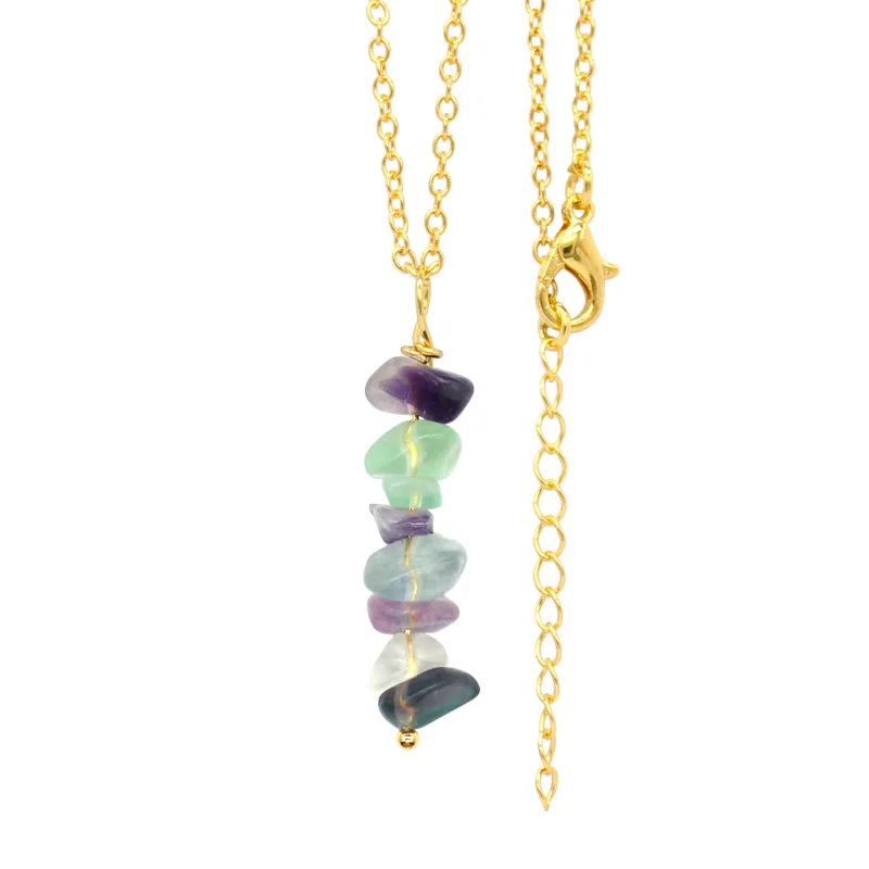 Rough Stone Quartz Jewelry Crystal 7 Chakra Healing Stone Crystal Necklace Amethyst Crystal Chips