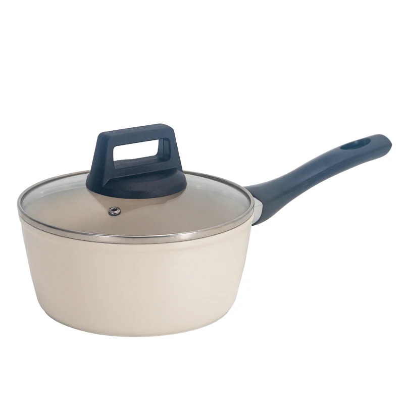 Soft Grip Healthy Ceramic Nonstick, Saucepan Pot Set with Lids, PFAS-Free, Dishwasher Safe