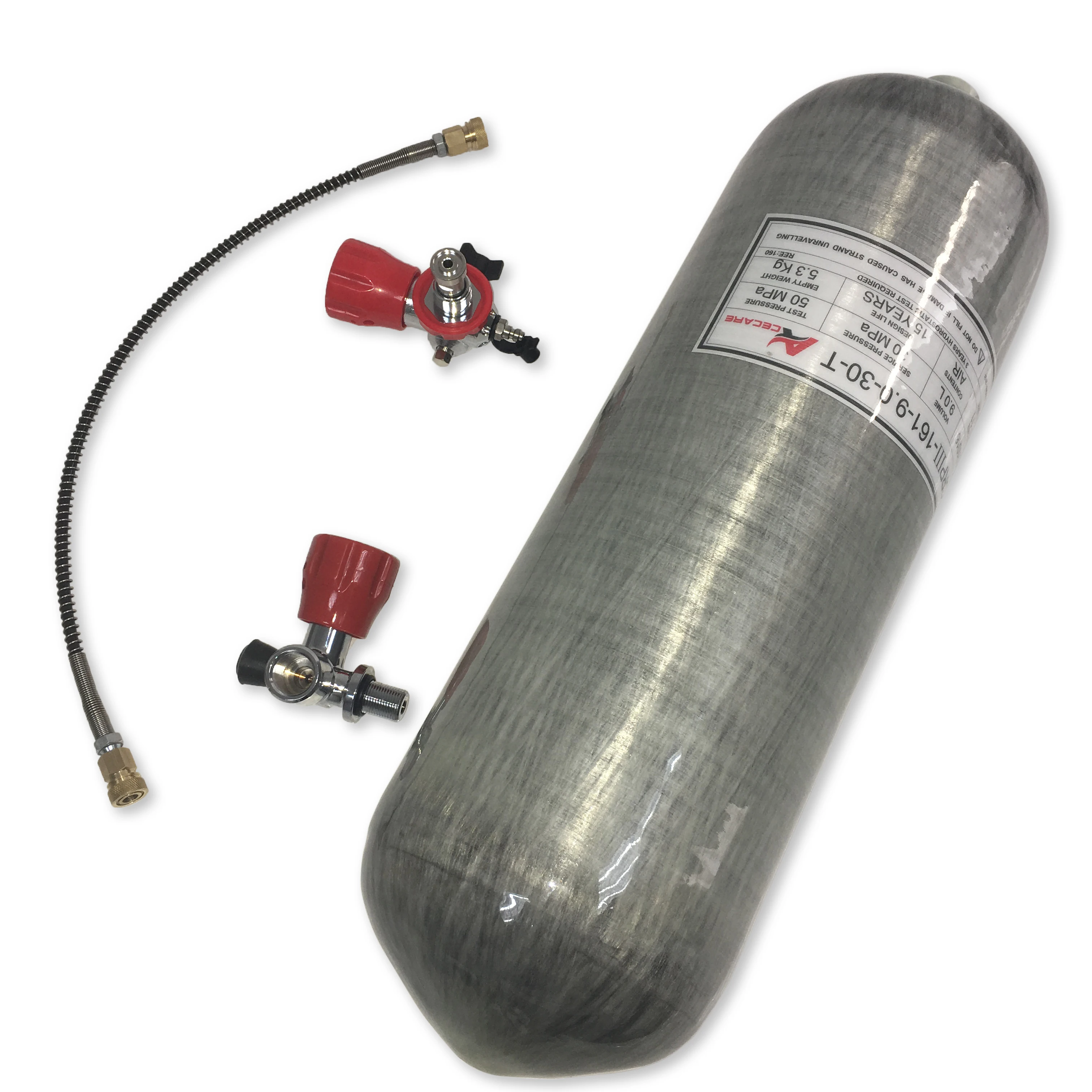 
Acecare Hot Sale 30Mpa CE Certification 9L Carbon Fiber Oxygen Cylinder Price With Valve And Fill Station For Diving 