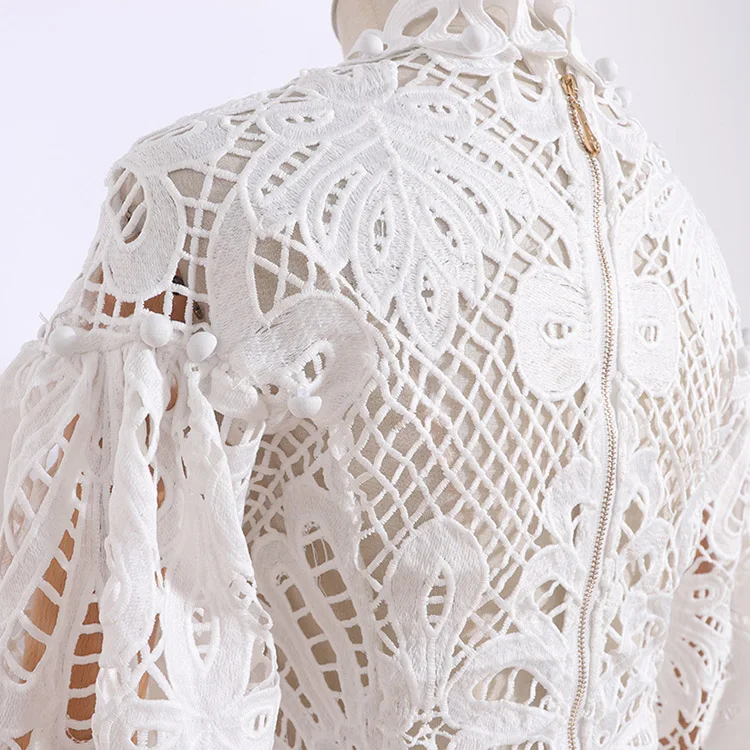 На заказ 2021 летняя блузка для женщин сексуальная открытая укороченная блузка с рукавами-пузырями кружевная женская рубашка с вышивкой