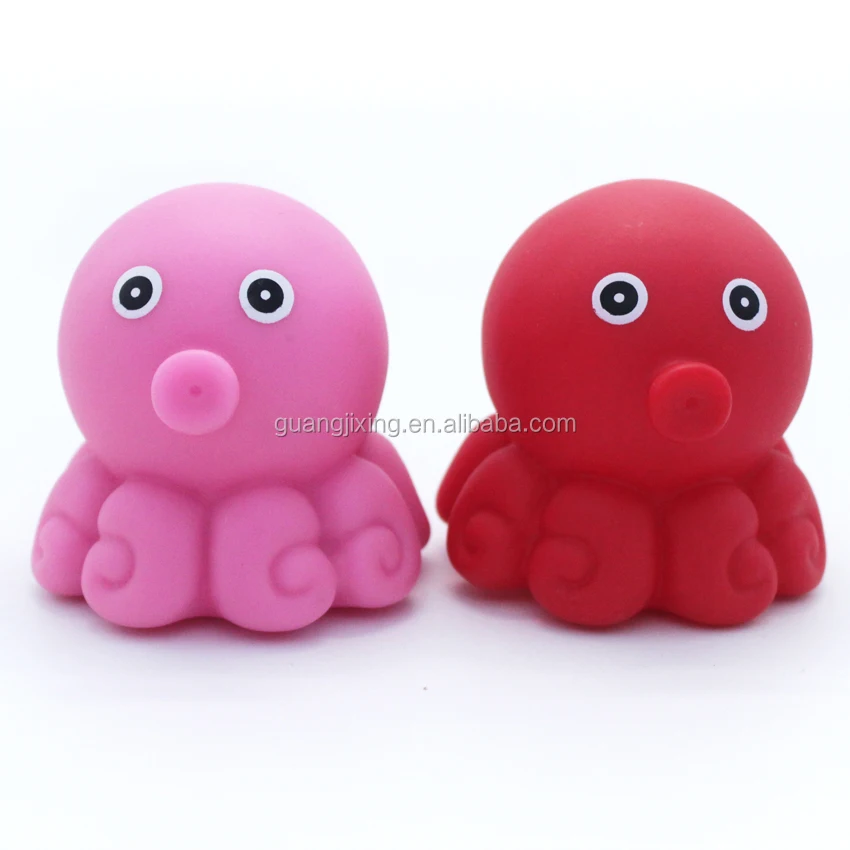 Light up cute animal plastic pvc toddler floating funny shower time playing Octopus bath toy