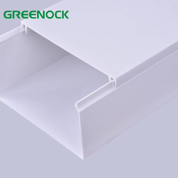 Large Pvc Trunking 100X50Mm Plastic Cable Duct Extruded Plastic Channel