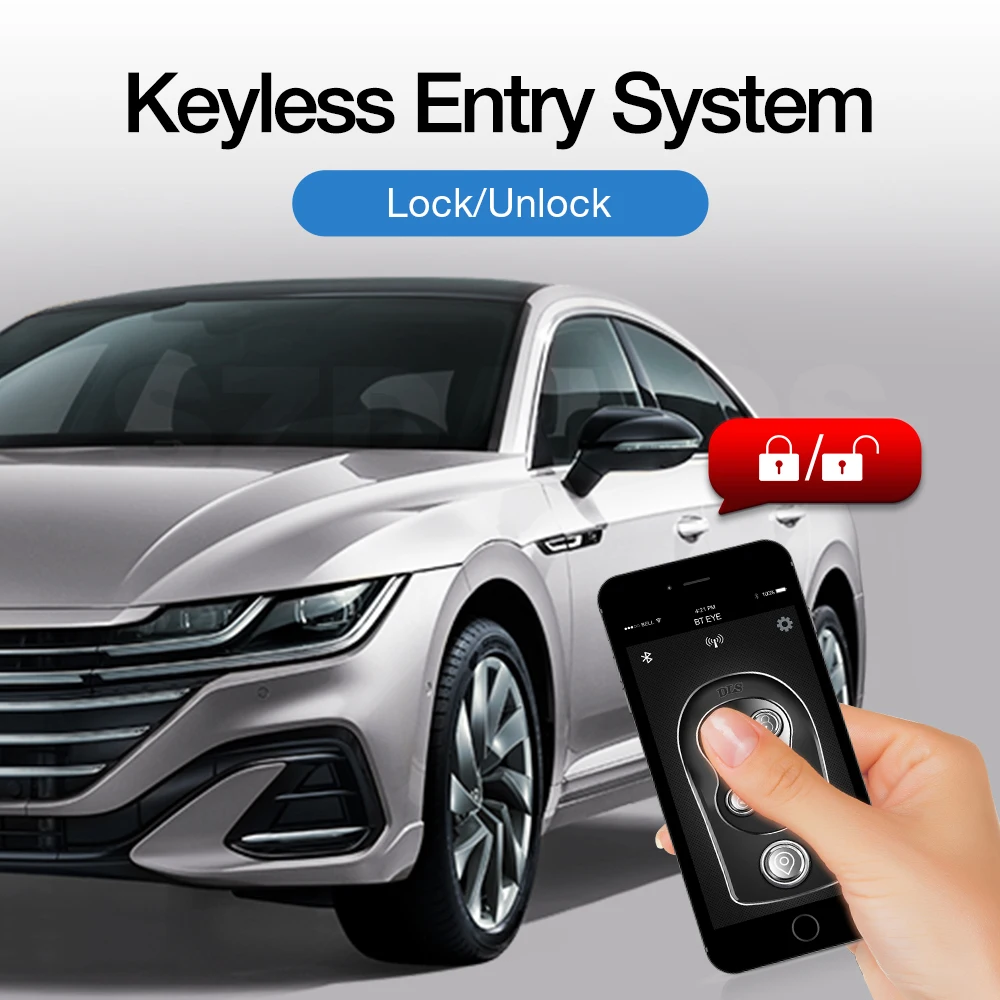 BT smart phone control keyless entry push button start stop remote engine starter App control car alarm system remote start