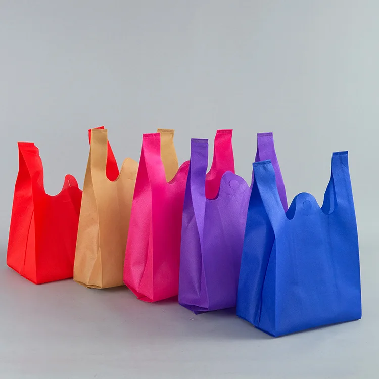 Custom logo eco friendly supermarket grocery carry packaging foldable reusable recycled pp nonwoven fabric shopping tote bag