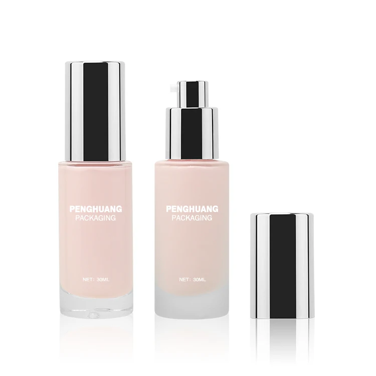 OEM ODM luxury 30ml glass liquid foundation bottle makeup serum face foundation primer bottle cosmetic packaging