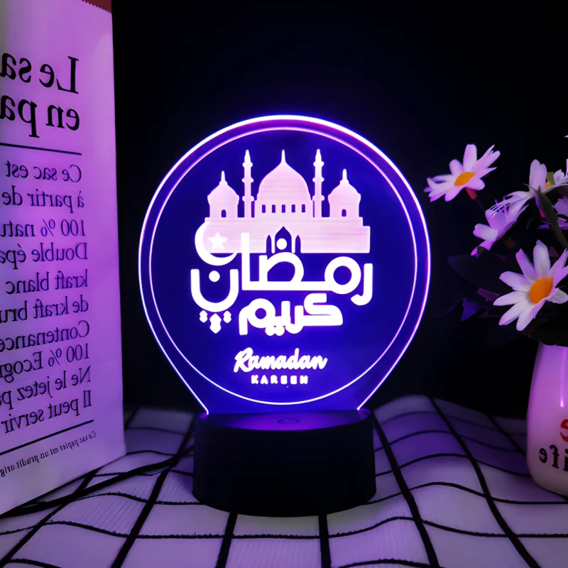 Muslim Allah 16color 3D illusion Night Lamp Islam Bedside Muhammad Modern Table Lamps Visual Acrylic Decorative Led Night Lights