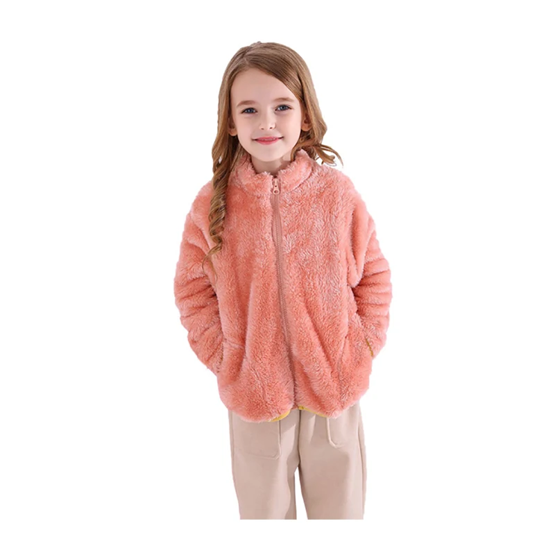 Коралловые флисовые топы на молнии для мальчиков и девочек детские детская модная куртка одежда