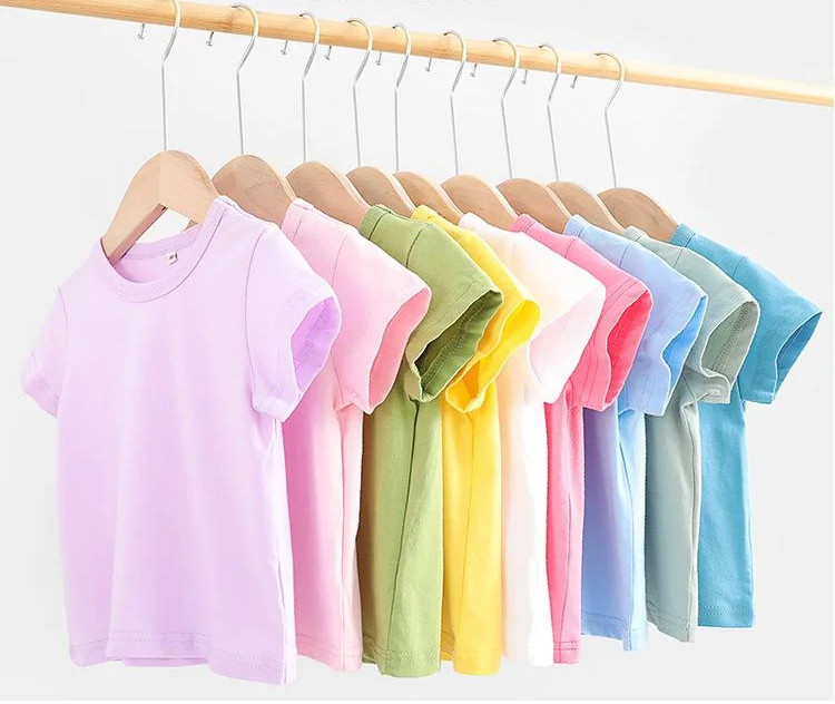 
Wholesale Custom Summer Childrens Short-sleeved T-shirt Cotton Baby Boy Plain Blank T-shirts For Boys And Girls 