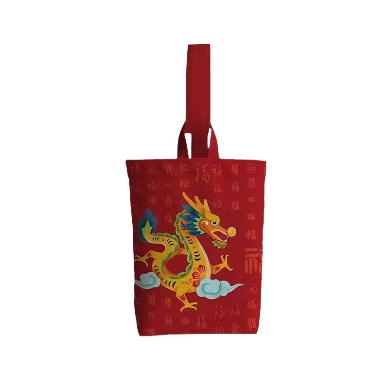 JULUN Spring Festival Dragon Year Baifu hand bucket cloth bag national tide wrist bag enterprise annual gift bag