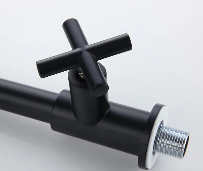 Wholesale Modern Brass black basin  Faucet Wash Machine Bathroom Taps Mounting Basin Wall mounted Cold Water Wall Mounting Tap