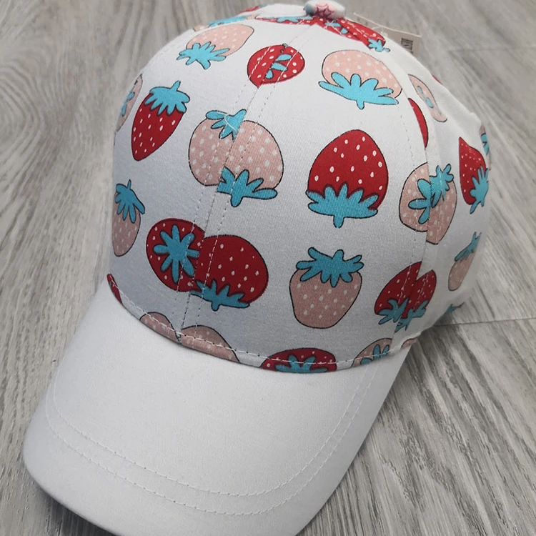 Promotional custom logo sport cap hat plain caps kids baseball hats with animals children brim hat