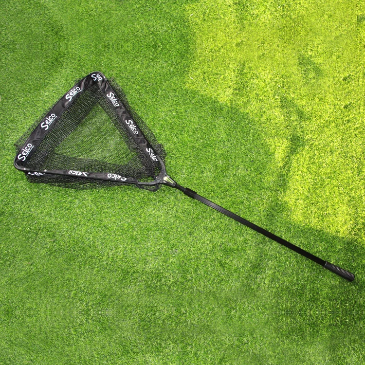 Selco Podrywka Rubber Coating Net+Al Head 60*60Cm  Net Depth 55Cm Hexagon Handle Carbon Fiber Landing Net