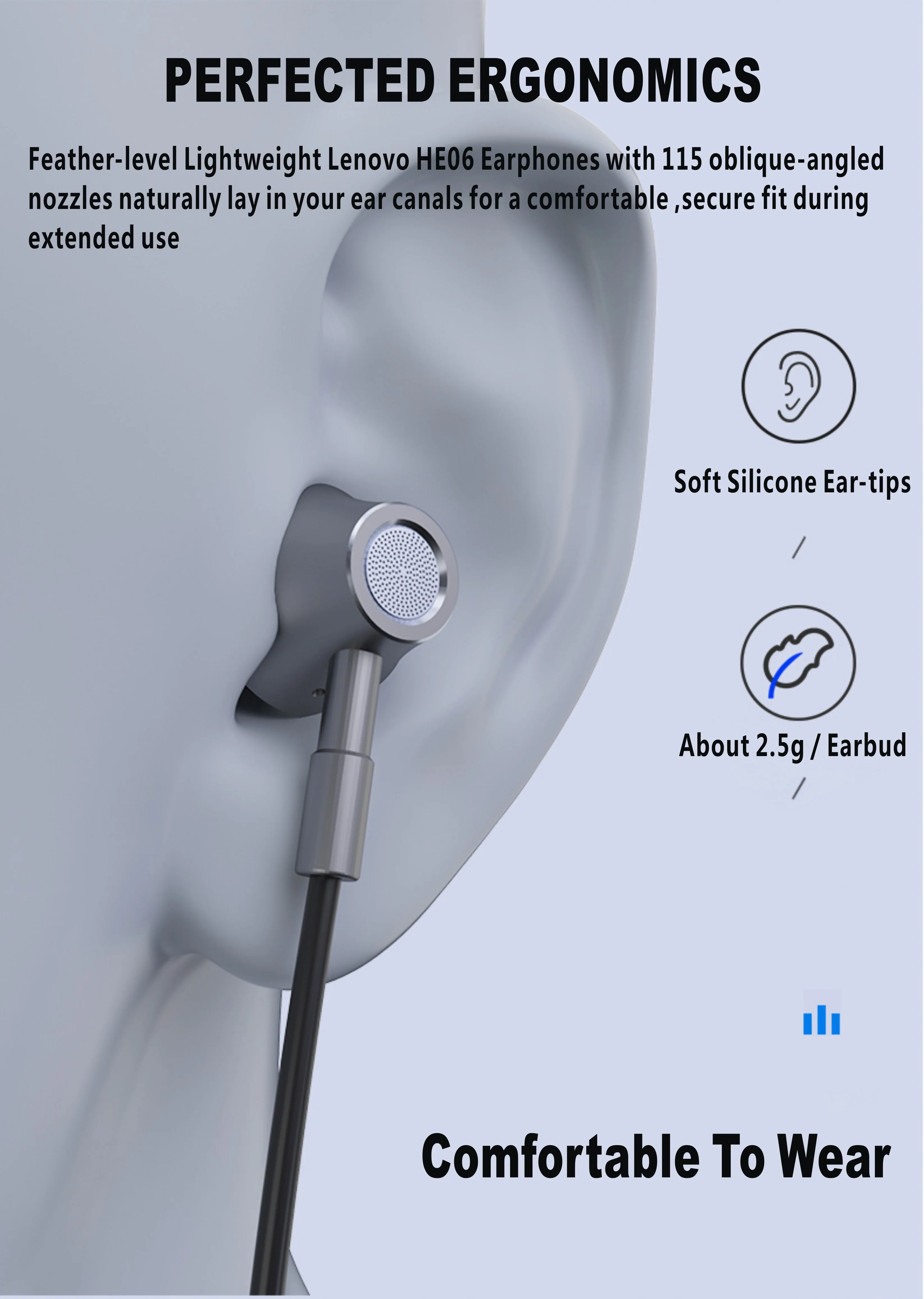 Lenovo Silicone Neckband HE06 wireless earphones with magnetic  function and memory material