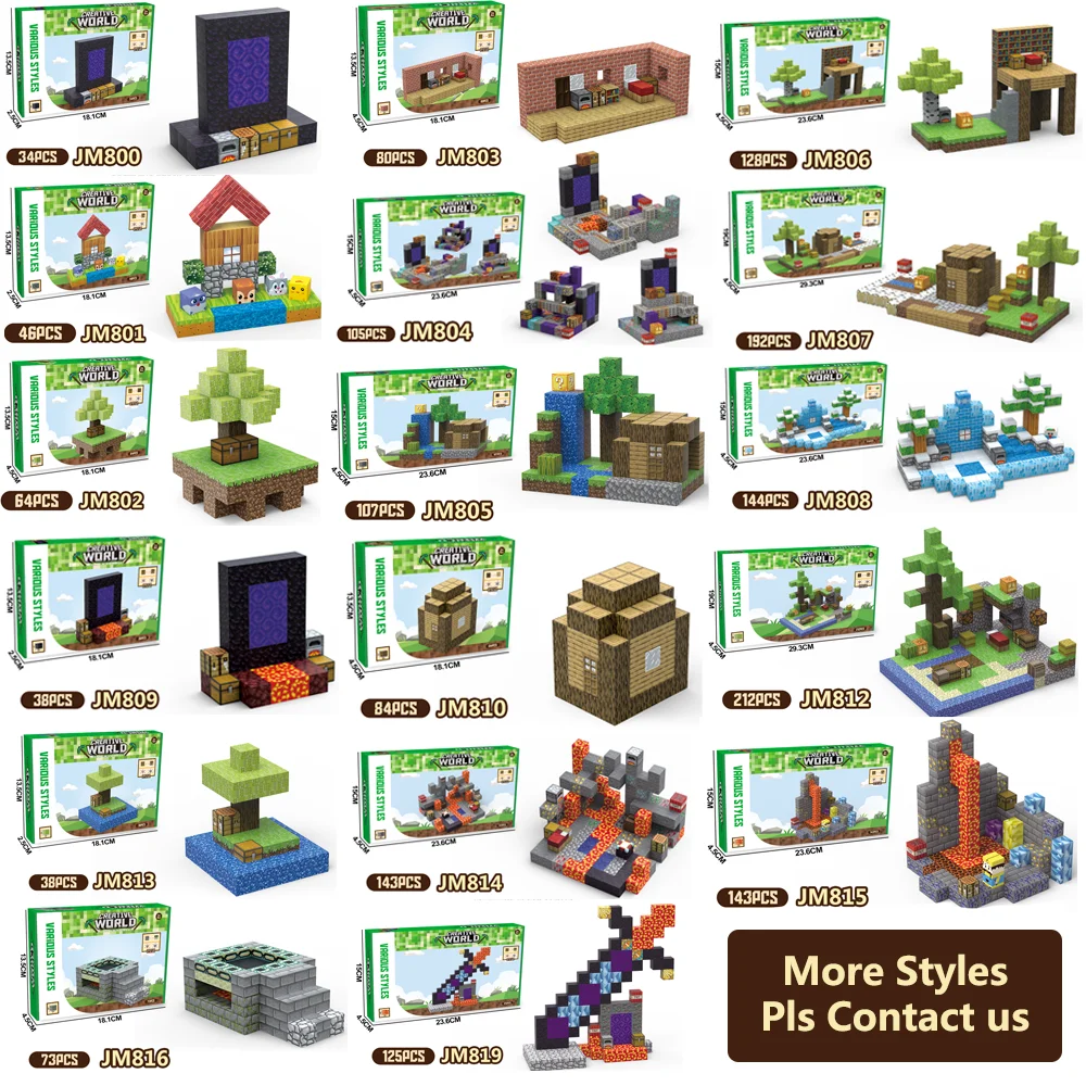 CAYI 2025 My World Cube Diy Building Blocks Sets Creative 3D Puzzle Kids Toys Building Bricks Building Toy Gifts For Children