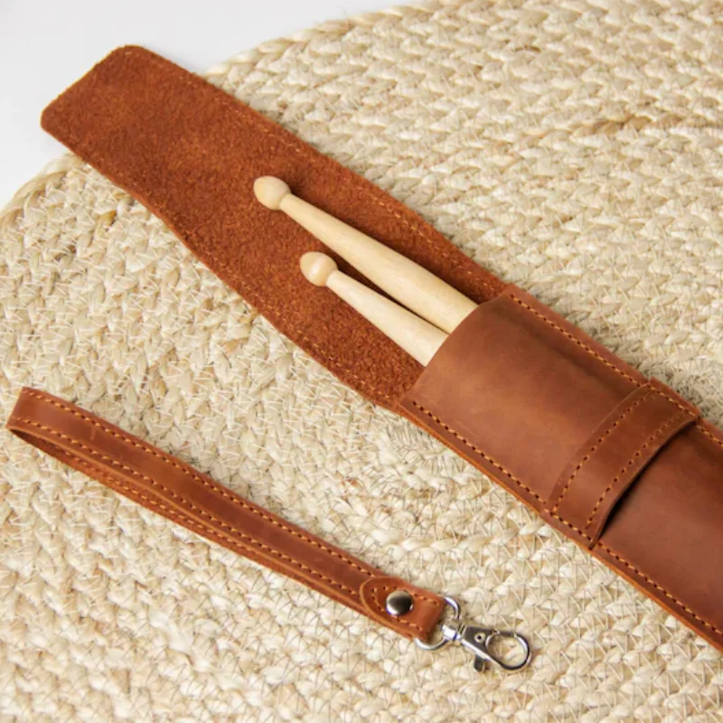 Leather Drumstick Bag Personalized Gift Drumstick Holder Bag Custom Drums Stick Holder for Musician