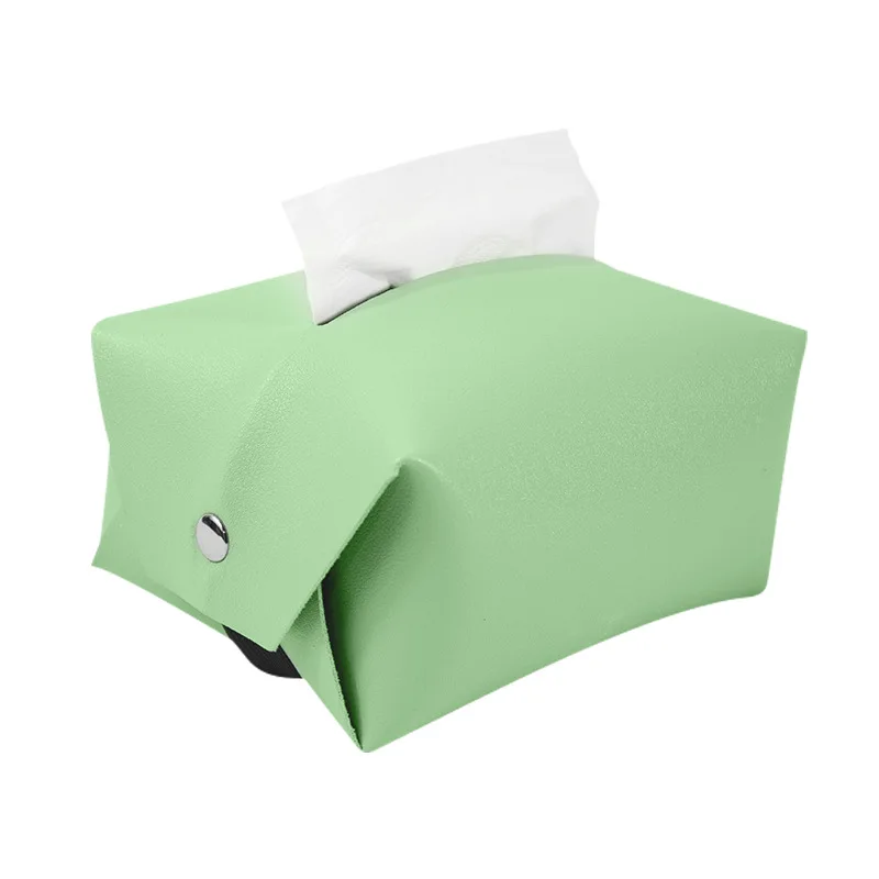 Soft PU Leather Car Tissue Box Hanging Sun Visor Leather Tissue Box