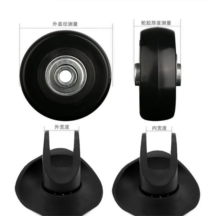 High quality 54*19mm PVC universal accessories wheels for suitcase