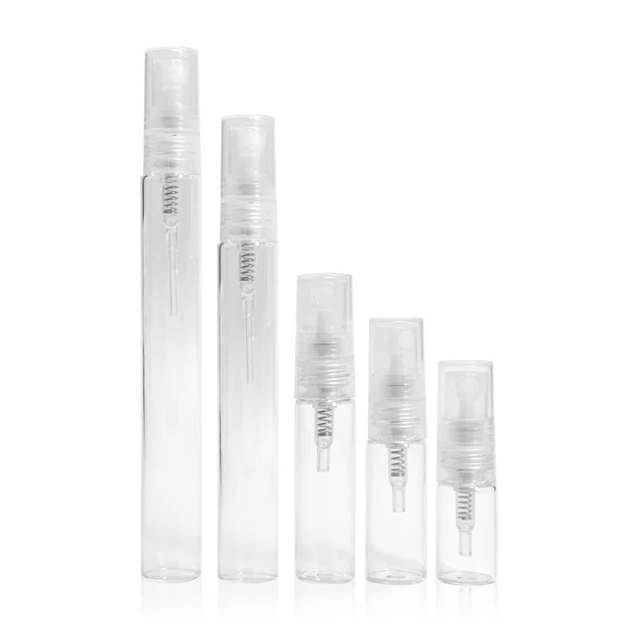 Fancy Luxury Wholesale Round 2ml 3ml 5ml 10ml Mini Empty Clear Spray Bottle Glass Perfume Sample Atomizer Tester Oil Packaging