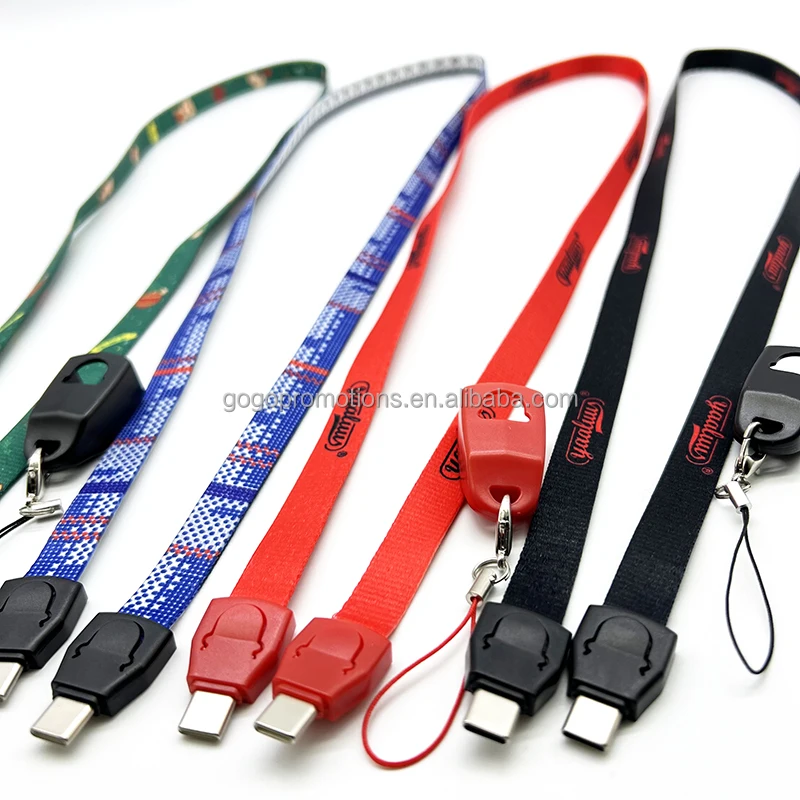 hot sale lanyard usb cable charging usb cable for Phone and pen type-c usb charger cable lanyard