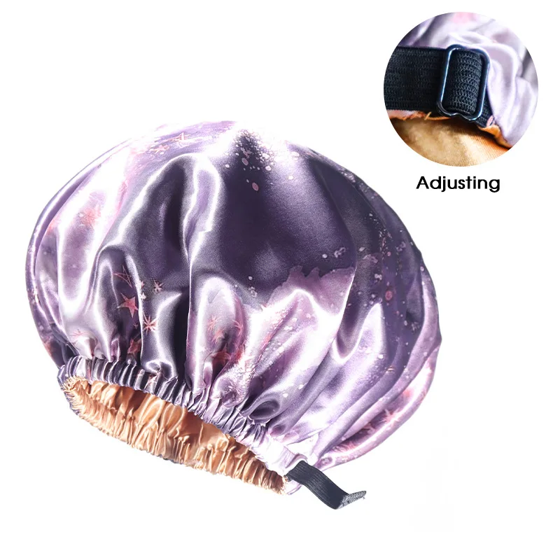 2022 New Arrival Custom Satin Headband Satin Double Layer Reversible Zodiac Sleeping Bonnets Silk Satin bonnet
