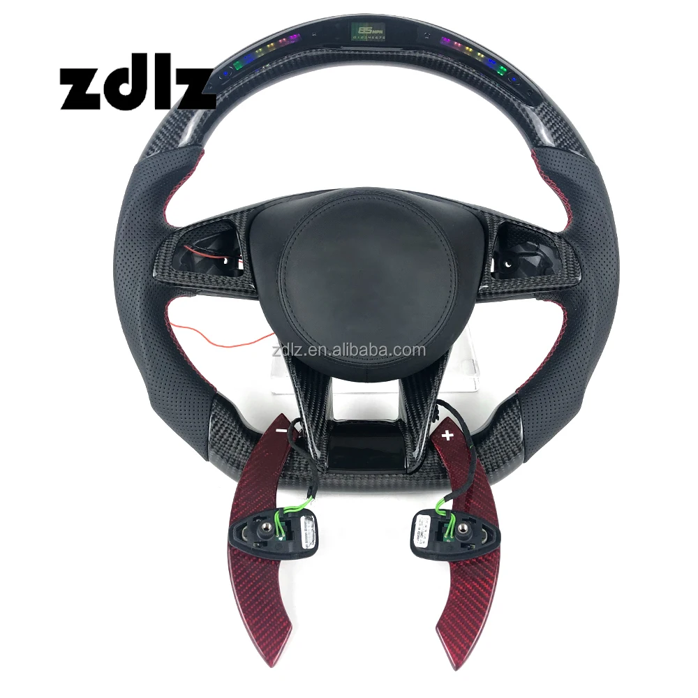 Customized LED carbon fiber steering wheel with paddle shifters for Mercedes Benz W203 W204 W205 W212 W213 W217 W222 C43 a45 G63