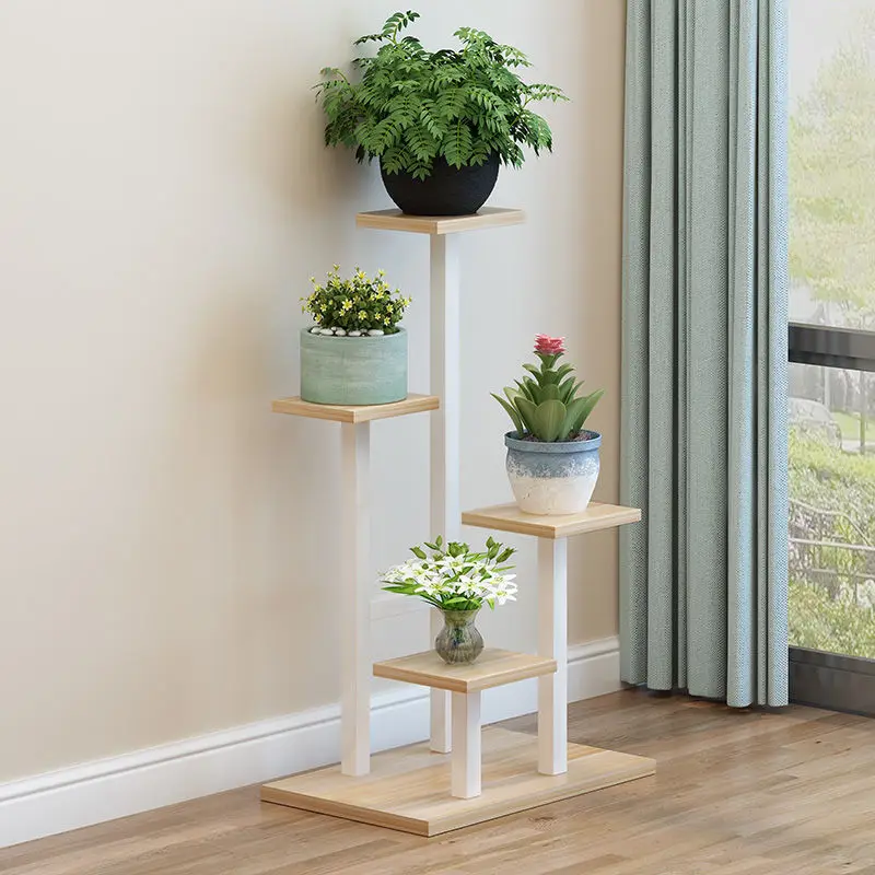 living room wooden flower pot display rack wedding decoration flower stand balcony metal flower stand