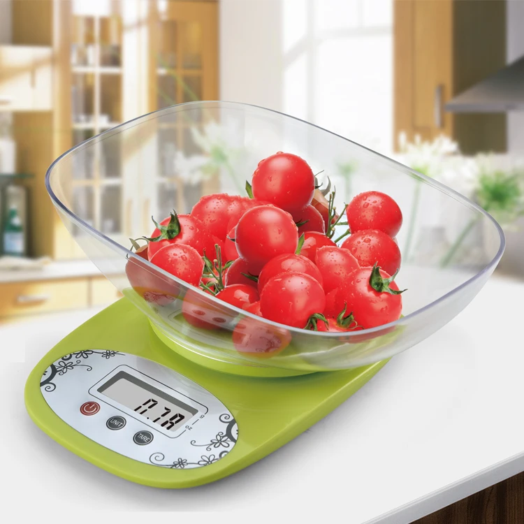 5kg Digital Balance High Accuracy Portable Weighing Smart Kitchen Food Weight Measurement Electronic Scale With Removable Bowl