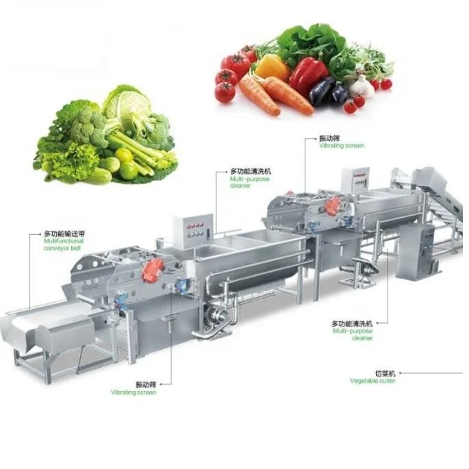 Industrial Automatic Vegetable Washing Cutting Drying Packing Processing line for Making frozen and fresh vegetables