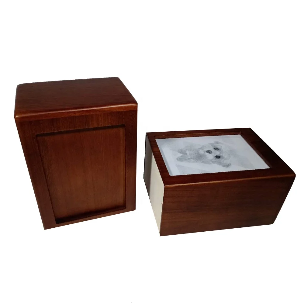 Made In China Photo Frame Custom Simple Paulownia Wood Funerary Human Or Pet Urns Wooden Cinerary Casket