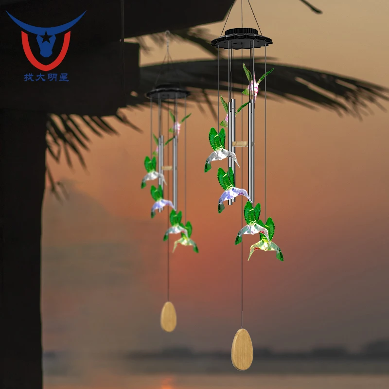 Campanula Hanging Iron Crafts Bells Hanging Living Bed Home Outdoor Garden Decor Solar Wind Chimes