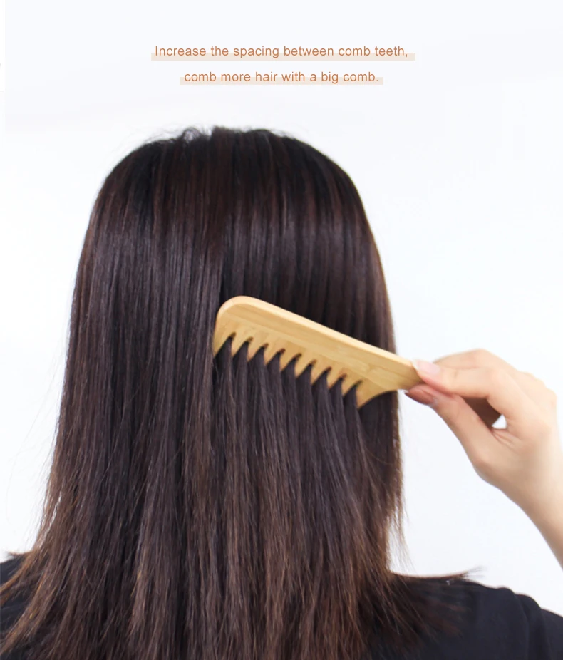 Wholesale Natural Bamboo Comb Wooden Hair Comb Customized Handmade Bamboo Hair Detangling Comb
