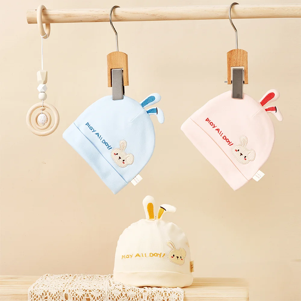 0-6 Month Hot Sale Boneless Cartoon Pattern Winter Warm Newborn Baby Beanie Hat for Boys Girls Outdoor Travel-Pure Cotton
