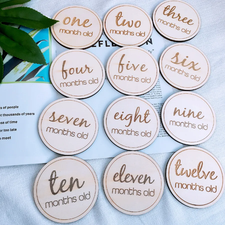 
baby age milestone discs,baby wooden monthly milestone cards 