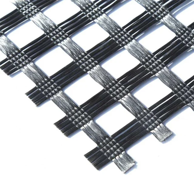 Bidirectional polyester warp knitted polyester geogrid 60KN Highway soft foundation reinforcement reinforcement