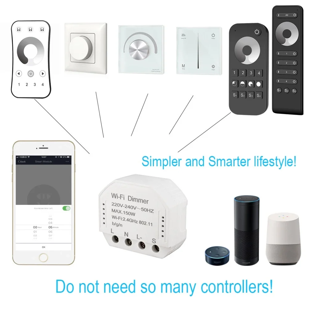 Light Smart Switch Zigbee dimmer Switch Controls Lighting by Alexa Google Home smart switch dimmable