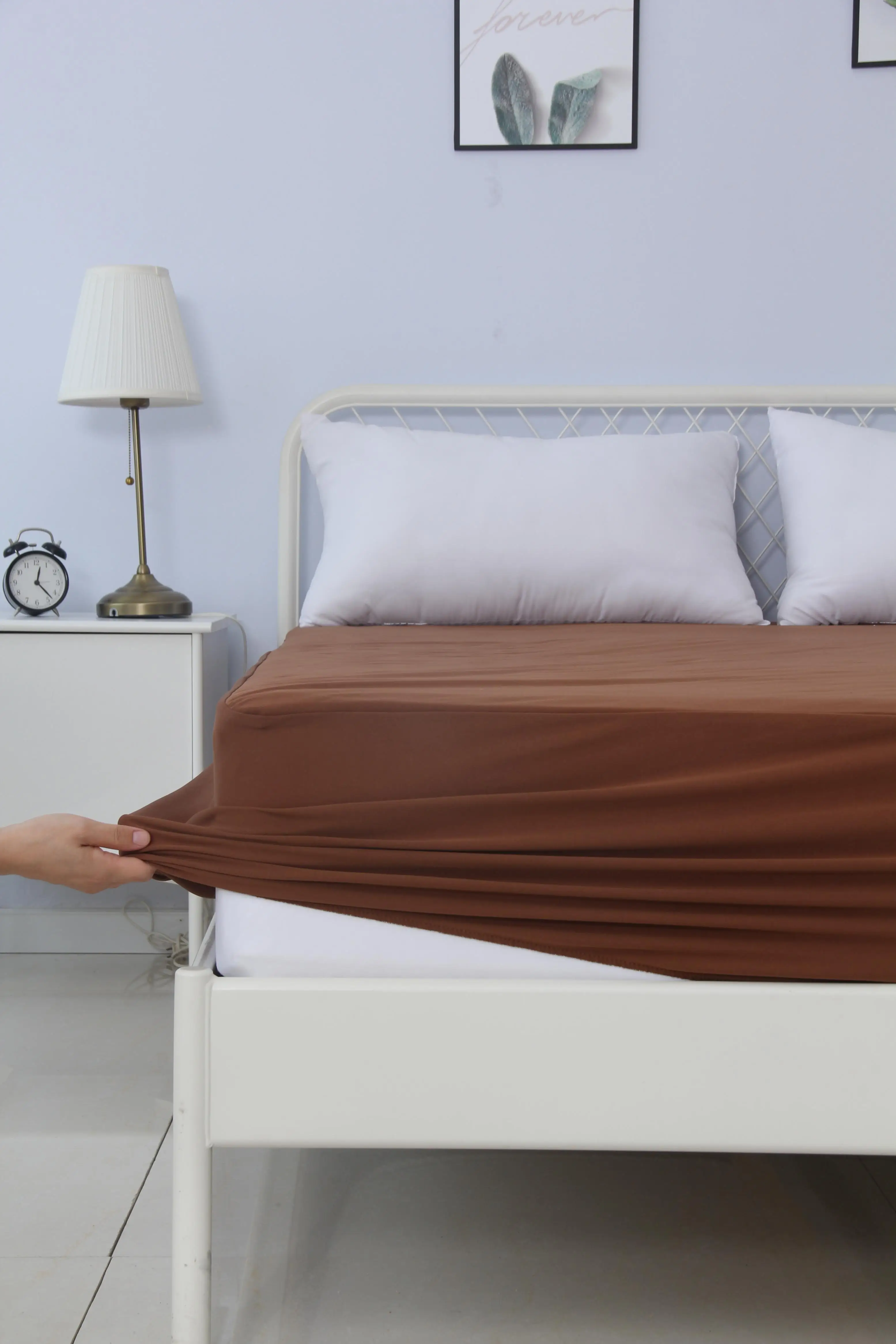 Лидер продаж, водонепроницаемый защитный чехол коричневого цвета для матраса для домашнего использования