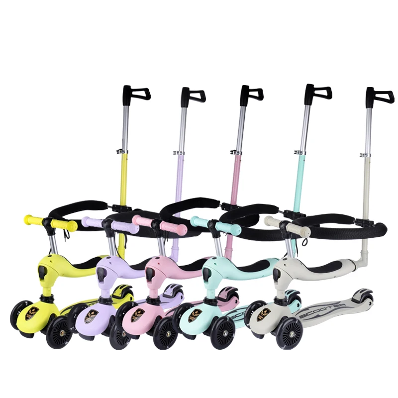 Kids Foldable Scooter Cycle Balance Bike 3 In 1 Push Bar 5 In 1 Cheap Kick Scooter Child Toy Kids Scooter 3 Wheel With Seat