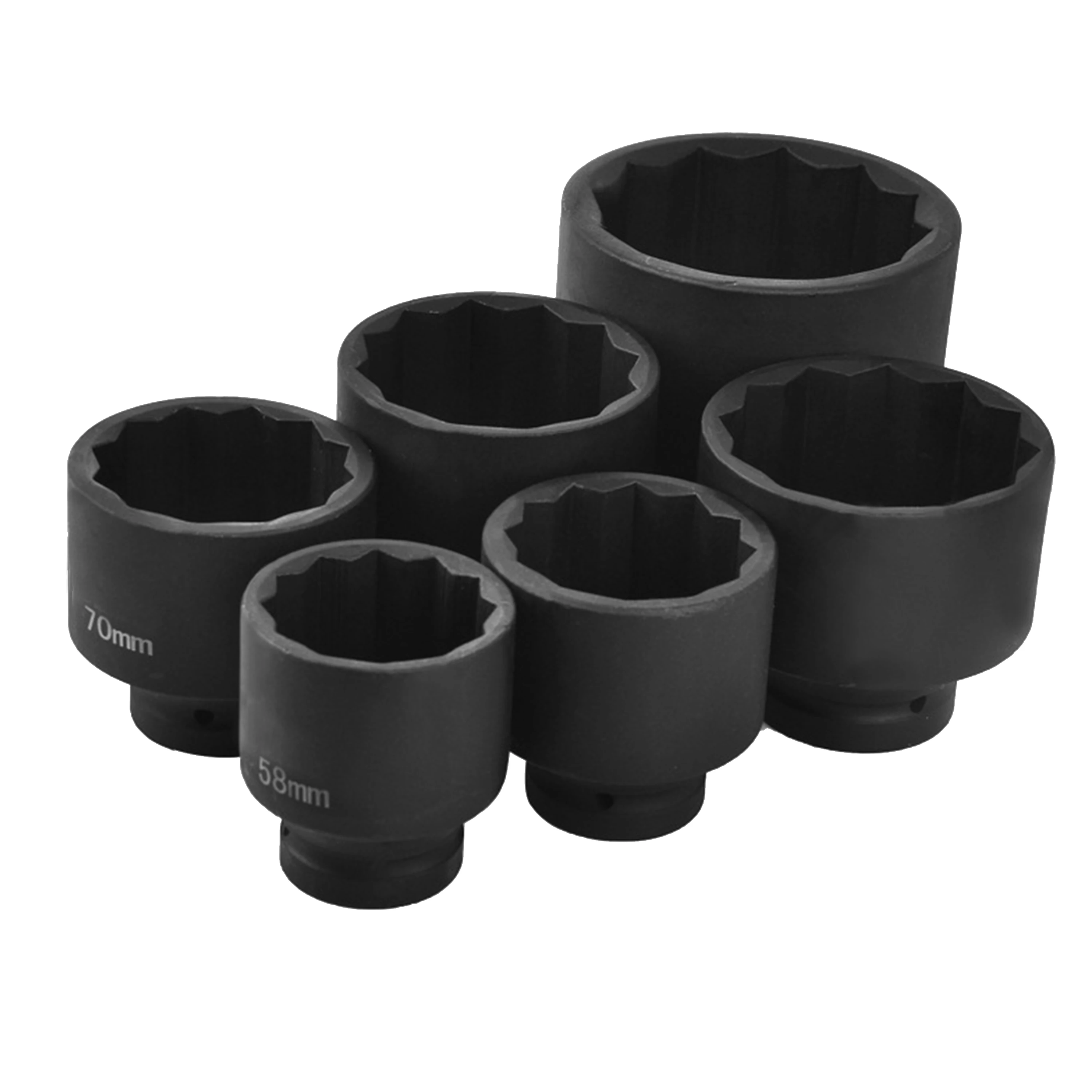 12-point 1Inch Impact Socket CR-MO Manganese Phosphate 120mm 65mm 6-point Heavy Duty Socket