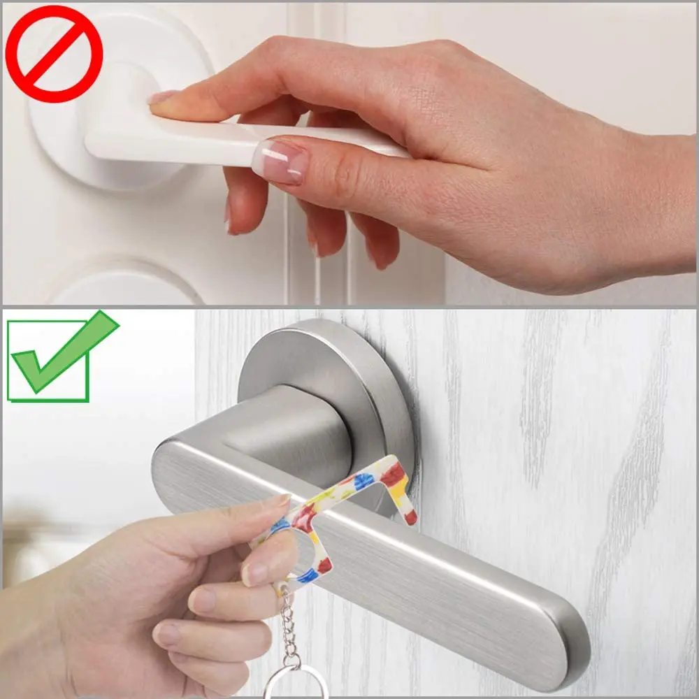 Press Elevator Tool No-touch Door Opener Hygiene Hand Antimicrobial Acrylic Safety Door Handle Touch Key Tool