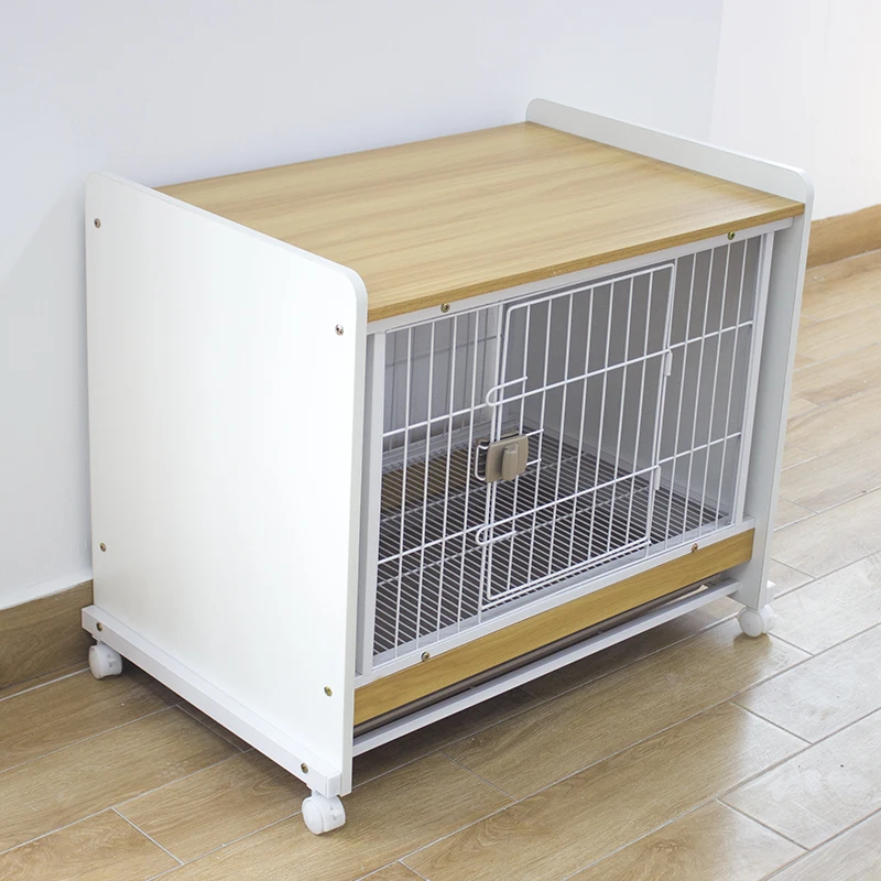 Wood pet house luxury heavy duty wire metal cat crate furniture aluminum travel outdoor dog cages crates with tray wheels