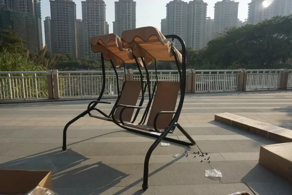 Garden 2 seat Double Hanging Swing outdoor metal furniture hanging chair garden swing chair with canopy patio swings