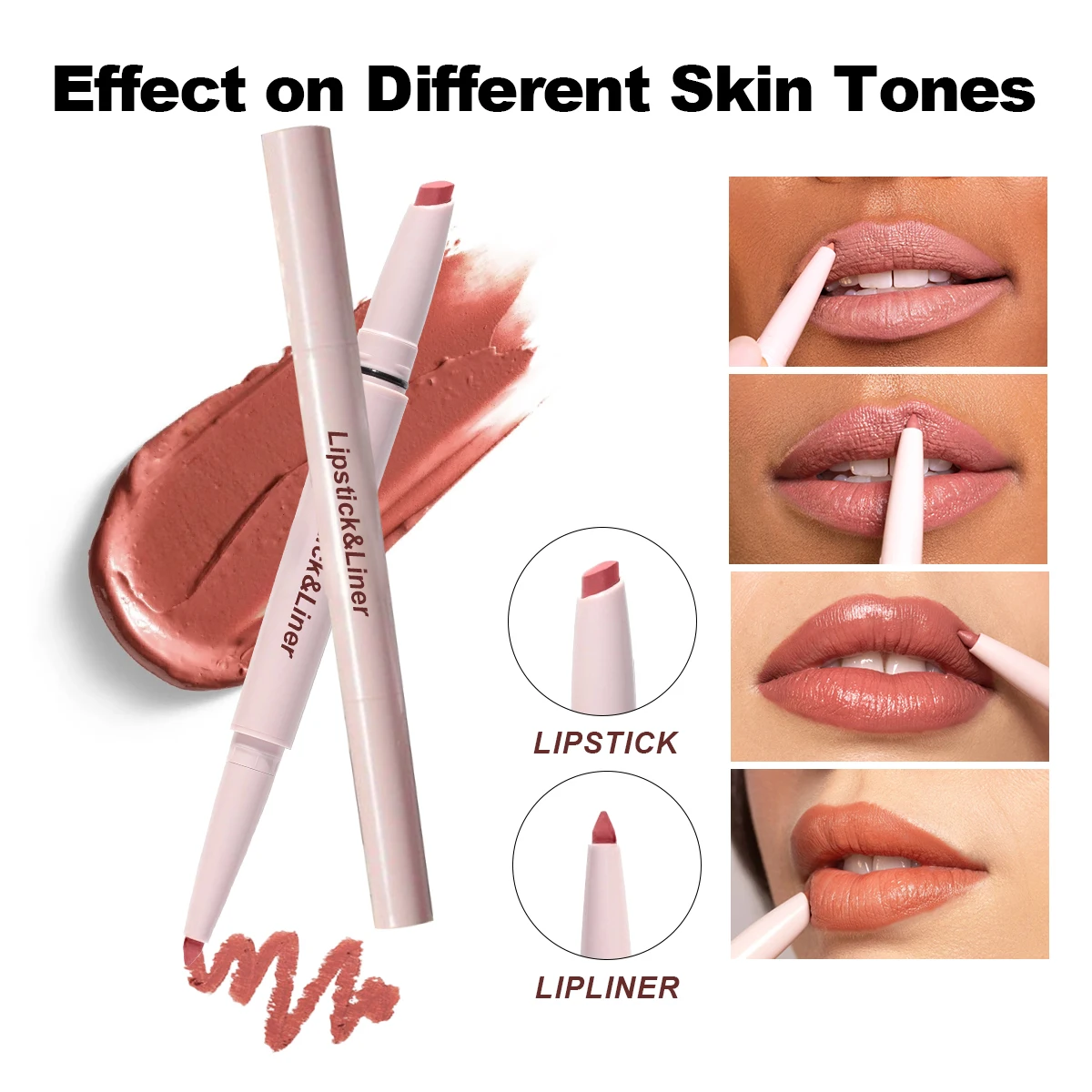 Wholesale High Pigment Natural Matte Longlasting Lipstick And Lip Liner Set Custom Logo Vegan Creamy Lip Liners