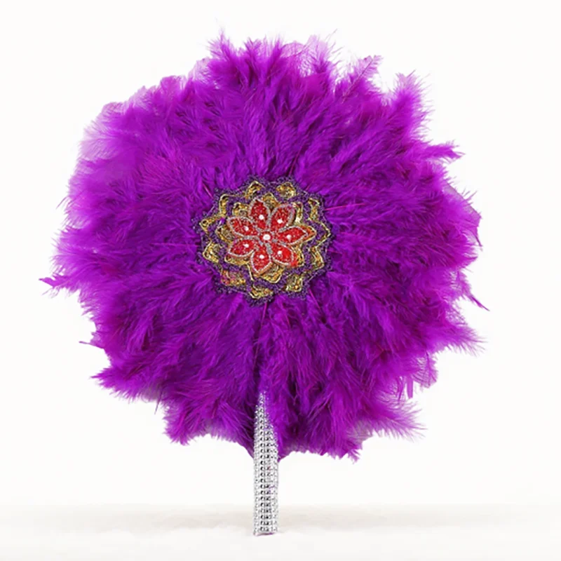 13 Colors Available Large Africa Bridal Feather Hand Fan Wedding Feather Fans for Traditional Wedding Party Decoration