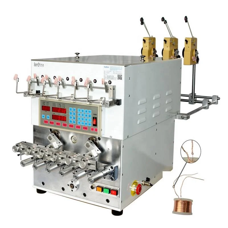 Six spindles automatic fine wire 50Hz lamination transformator winding machine with wire twister