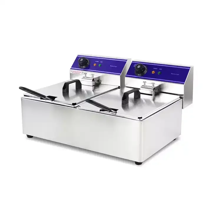 DZL-152B Double 15L Good Factory Price Stainless Steel Electric Deep Fat Fryer Commercial Deep Fryer for fast food restaurant