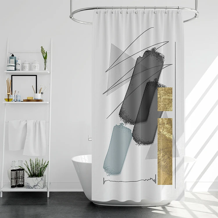 2022 Amazon Hot Selling Shower Curtain For Bathroom Printed Waterproof Designers Shower Curtains Set Shower Curtain Fabric