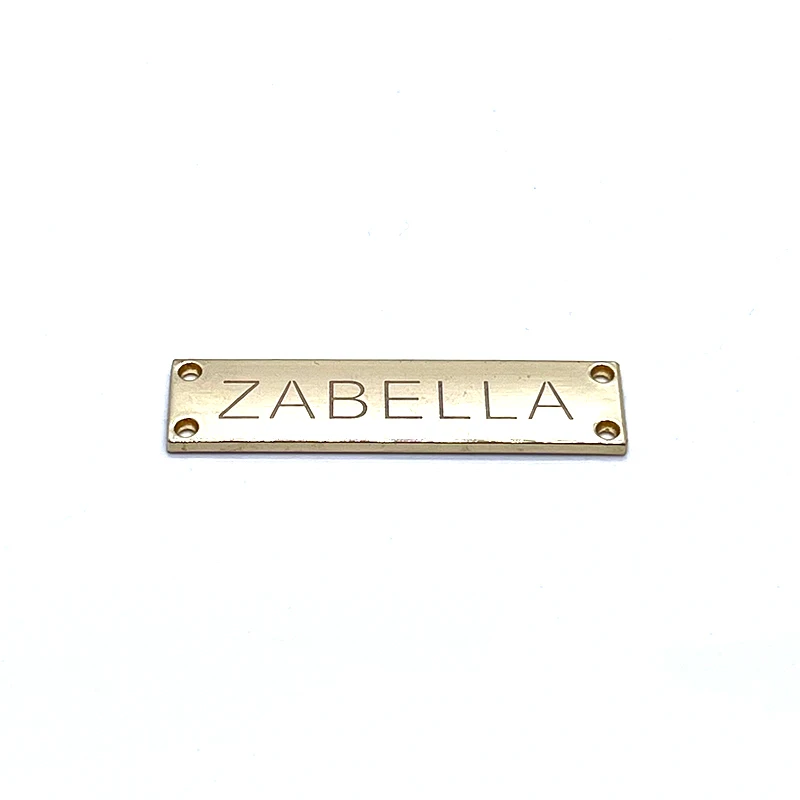 Decorative design custom garment metal brand logo metal clothing labels label metal bag tags